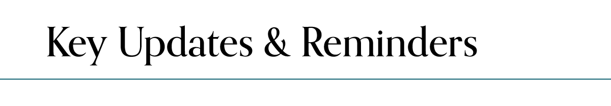 Key Updates & Reminders Header